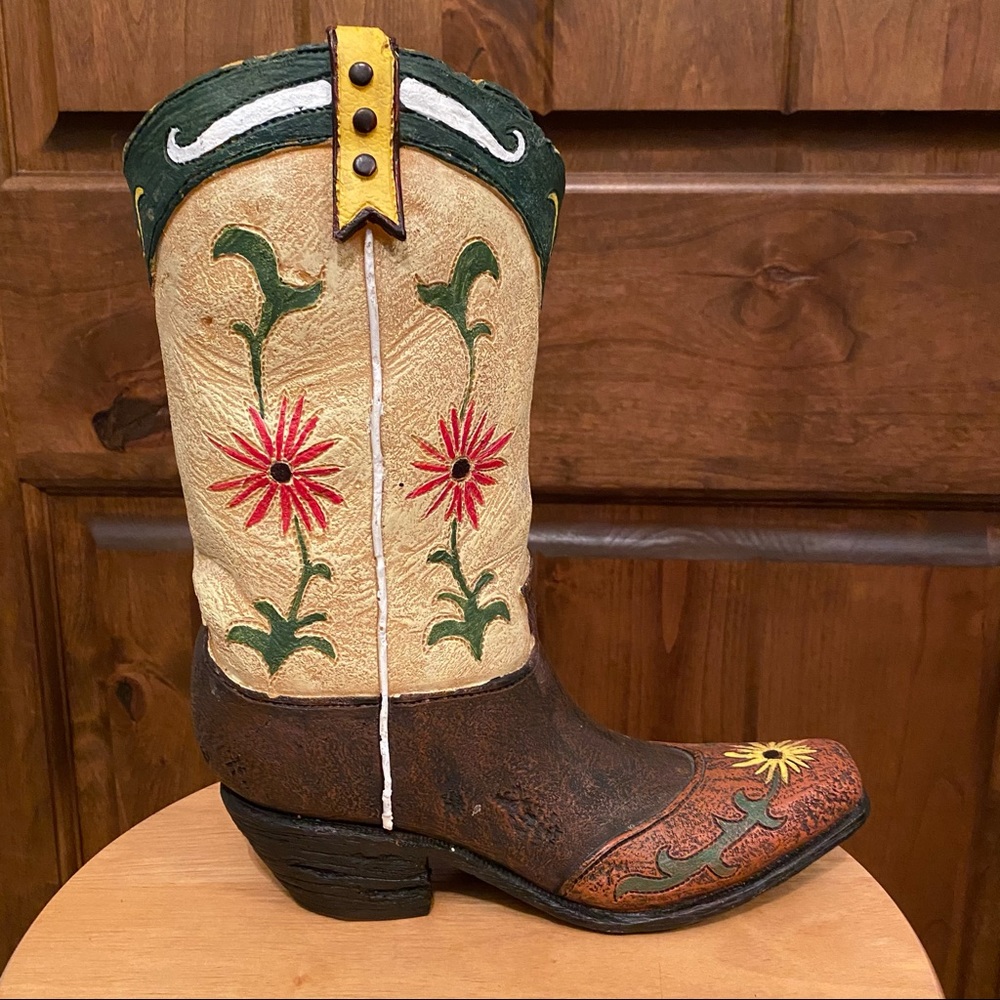 Cowboy boot vase